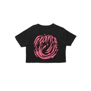 Stance Circle the Drain Black and Pink Graphic Crop Top